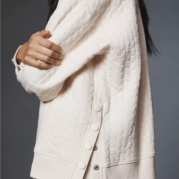 NWT Anthropologie Grey State Long-Sleeve Quilted Teddy Pullover Sz L - Picture 7 of 14